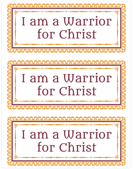 I Am a Warrior For Christ Printable