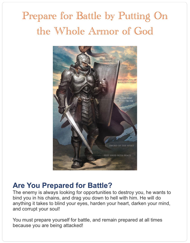 Prepare for Battle by Putting on the Whole Armor of God