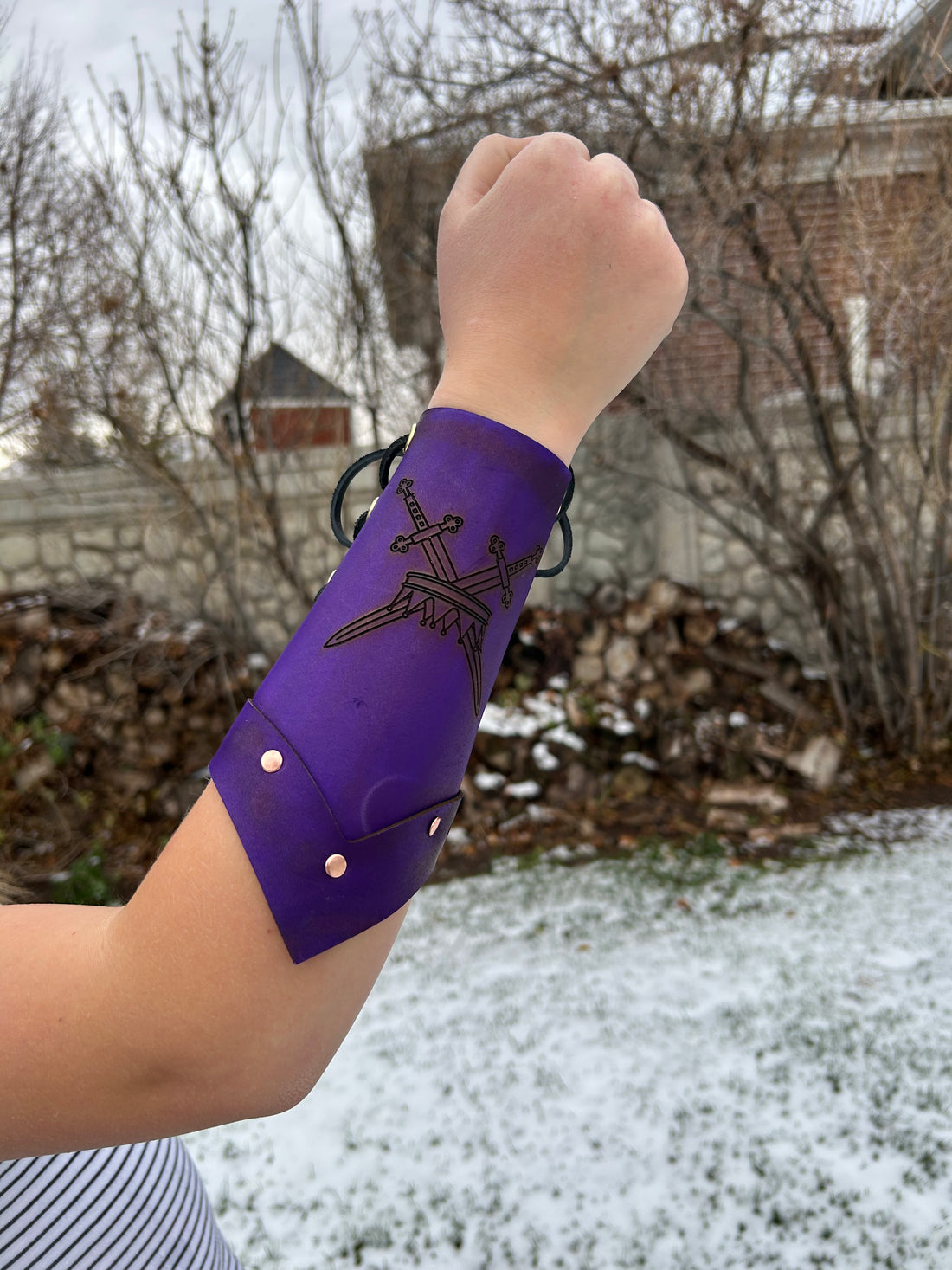 Customizable Arm Bracer- NATURAL LEATHER (UN-DYED)