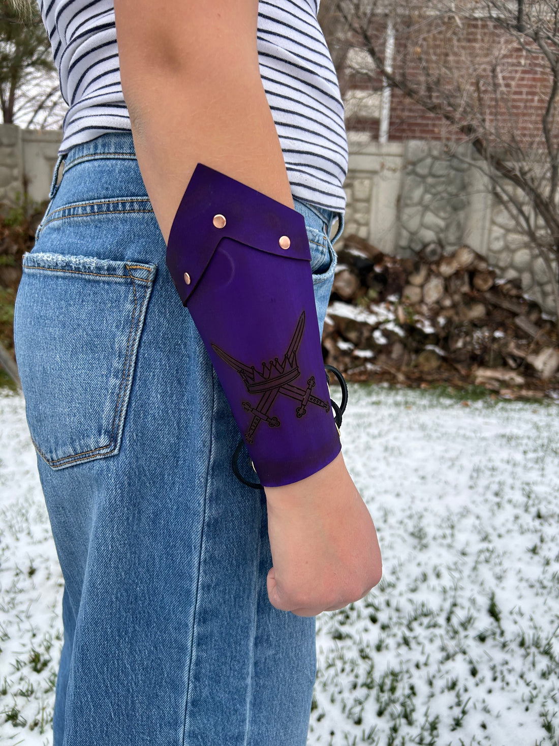 Customizable Arm Bracer- NATURAL LEATHER (UN-DYED)