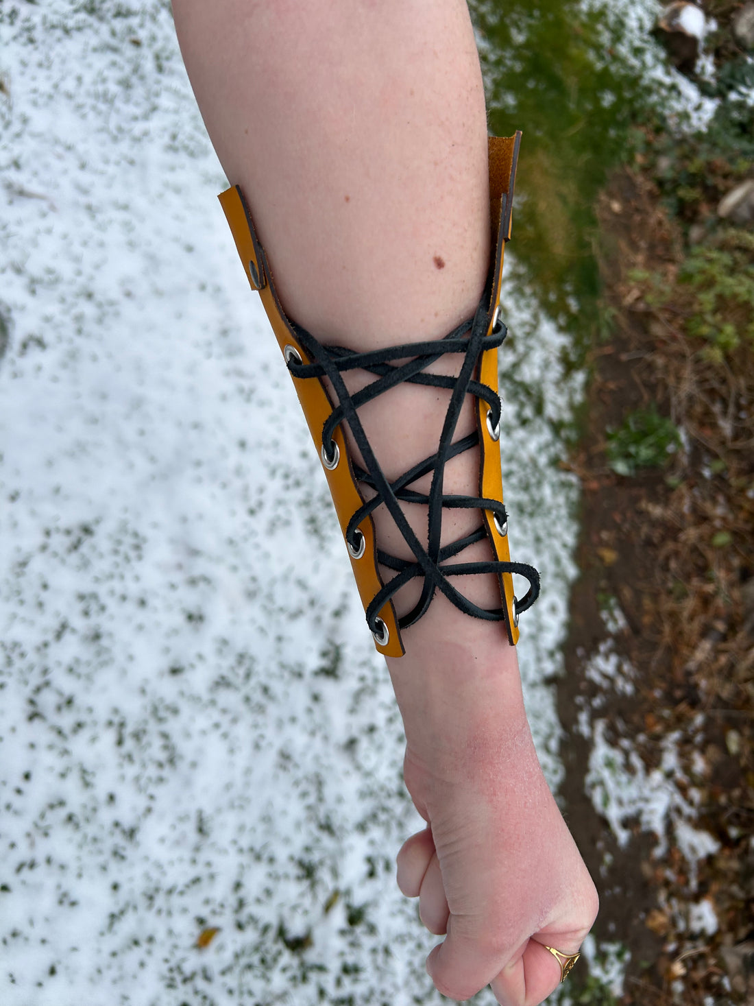 Customizable Arm Bracer- NATURAL LEATHER (UN-DYED)
