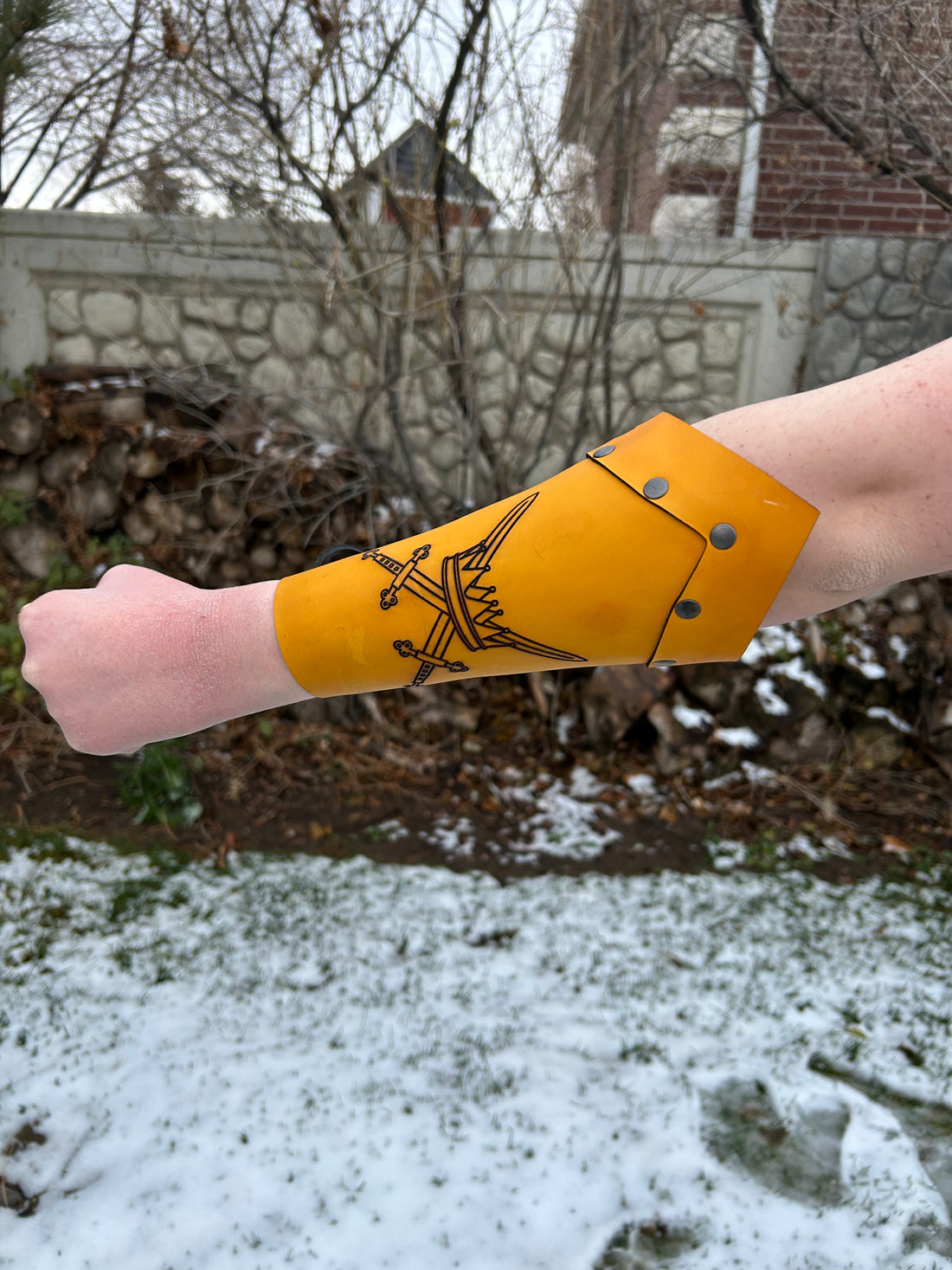 Customizable Arm Bracer- NATURAL LEATHER (UN-DYED)