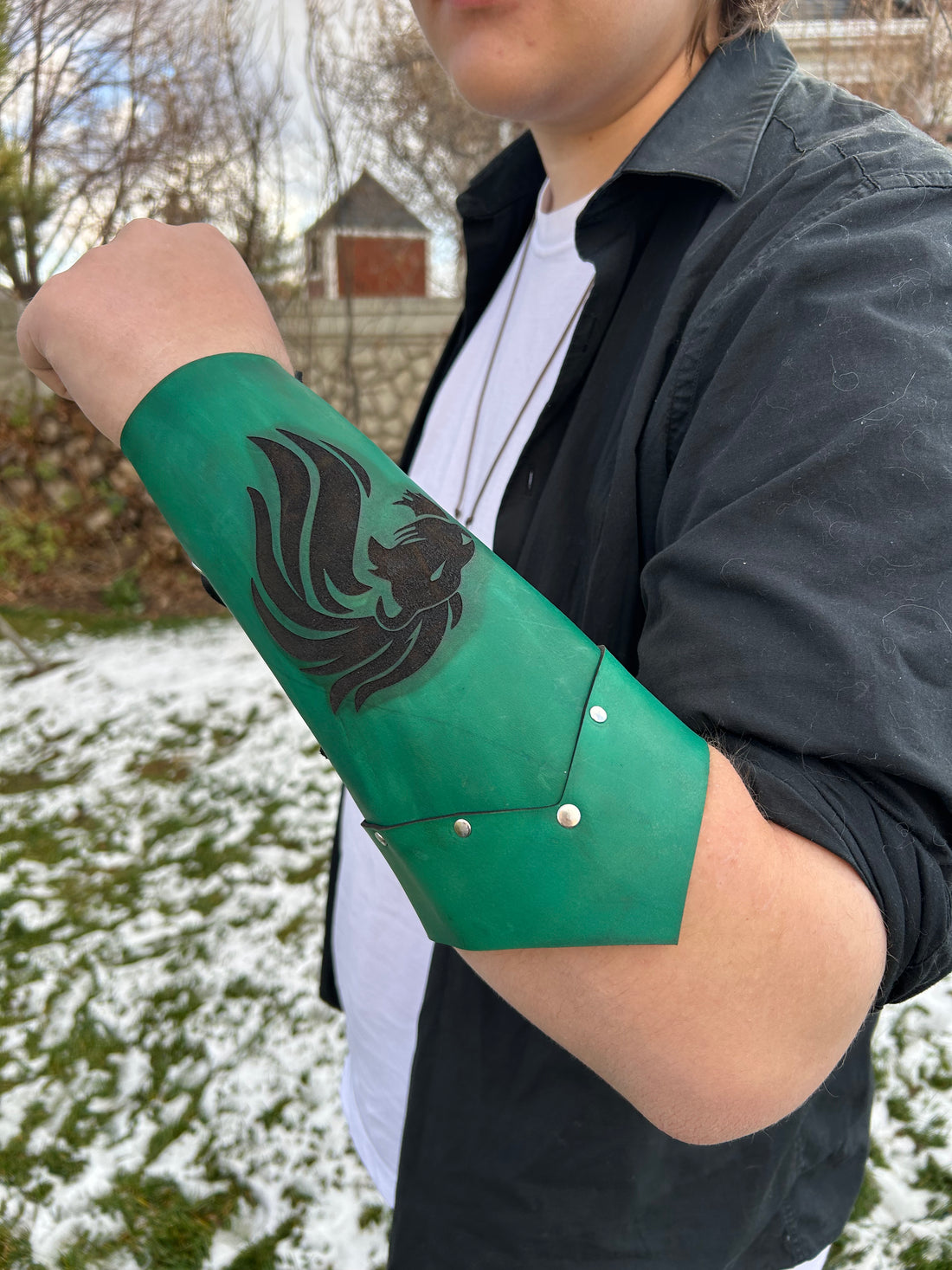 Customizable Arm Bracer- NATURAL LEATHER (UN-DYED)
